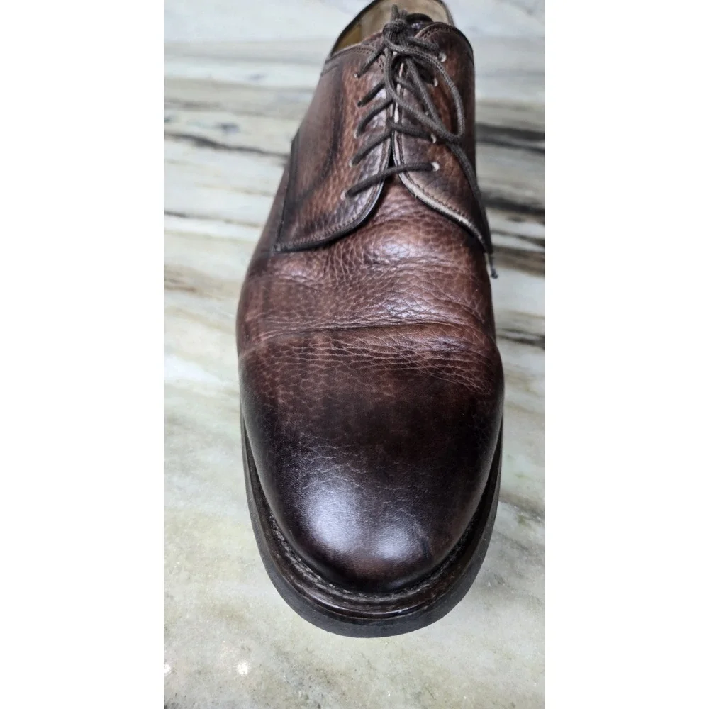 Magnanni Plain Toe Derby US Sz‎ 10 M   Brown 2 Tone Spain Made Mens Dress Shoes
